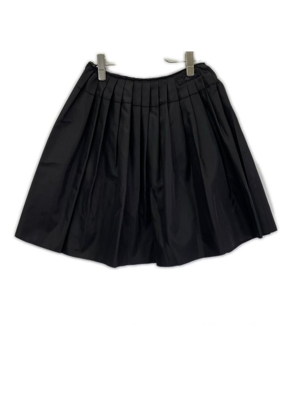 Prada Black Nylon Pleated Skirt 38